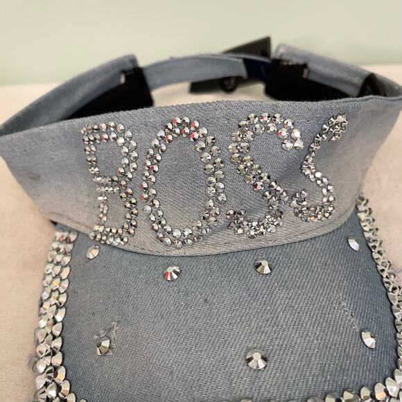 CG NEW YORK Womens BOSS Cap Golf Hat Sports Outdoor Rhinestone Cotton Blue NWT - Picture 2 of 9